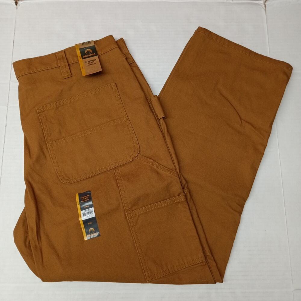 Brahma Work Carpenter Pants Men's Size 36x32 Relaxed Brown‎